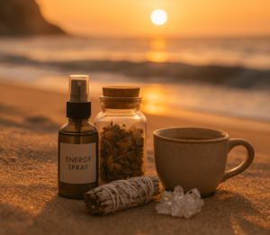 Alt-Text: Kräuter, Räucherungen und Damiana Tee – spirituelle Tipps aus den Beratungen von Katja Barnasiow Pereira