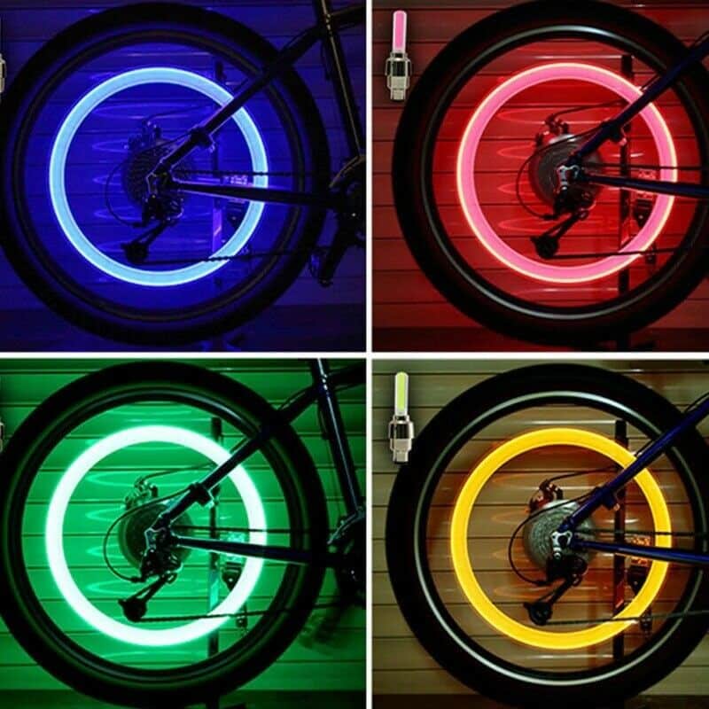 LED Ventilkappen Fahrrad Rad Auto Radspeichen Licht Felgen –