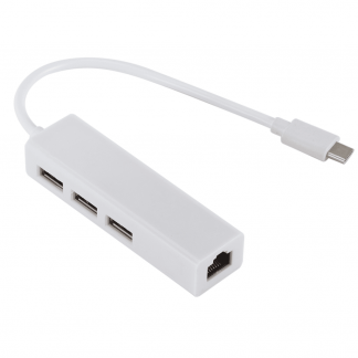 USB C auf 3 x USB A und RJ45 Ethernet Lan Adapter Hub Kabel Mac