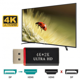 Displayport auf zu HDMI DP Adapter 4K ULTRA HD Vergoldeter Stecker DP auf HDMI
