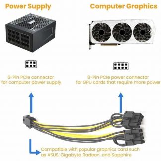 8pin 6pin PCI Kabel Verteiler Grafikkarte Y-Splitter Verlängerungskabel Reiser