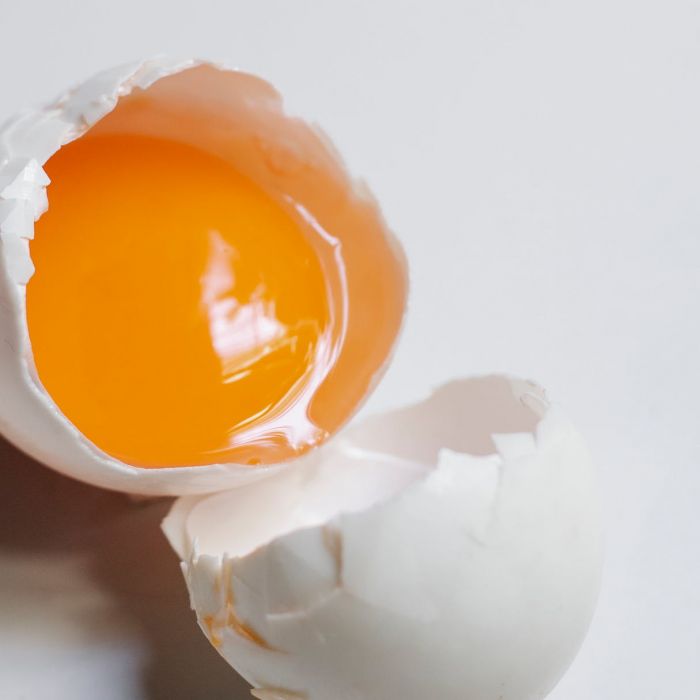 unboiled egg in eggshell