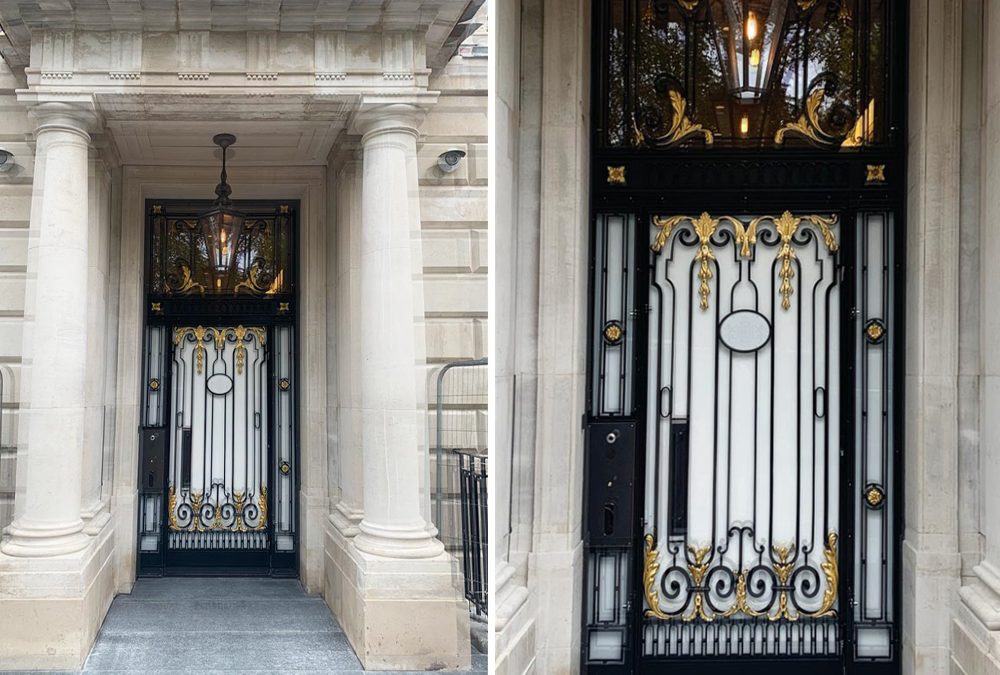 Central London High Security Door with Bespoke Metal Decoration