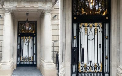 Central London High Security Door with Bespoke Metal Decoration