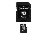 Intenso Class 10 - Flash-minneskort (adapter, microSDHC till SD inkluderad) - 4 GB - Class 10 - microSDHC