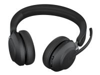 Jabra Evolve2 65 UC Stereo - Headset - on-ear - Bluetooth - trådlöst - USB-A - bullerisolering - svart