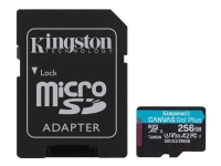 Kingston - Flash-minneskort (microSDXC till SD-adapter inkluderad) - 256 GB - A2 / Video Class V30 / UHS-I U3 / Class10 - mikroSDXC UHS-I