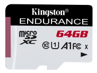Kingston High Endurance - Flash-minneskort - 64 GB - A1 / UHS-I U1 / Class10 - mikroSDXC UHS-I