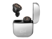 Klipsch T5 True Wireless - äkta trådlösa hörlurar med mikrofon. - In-ear - Bluetooth® 5.0 - Qualcomm® aptX ™ - upp till 33 timmars batteritid (via medföljande laddningsfodral) - Svart / Silver