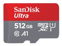 SanDisk Ultra - Flash-minneskort (microSDXC till SD-adapter inkluderad) - 512 GB - A1 / UHS-I U1 / Class10 - mikroSDXC UHS-I