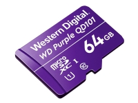 WD Purple SC QD101 WDD064G1P0C - Flash-minneskort - 64 GB - UHS-I U1 / Class10 - mikroSDXC UHS-I - lila