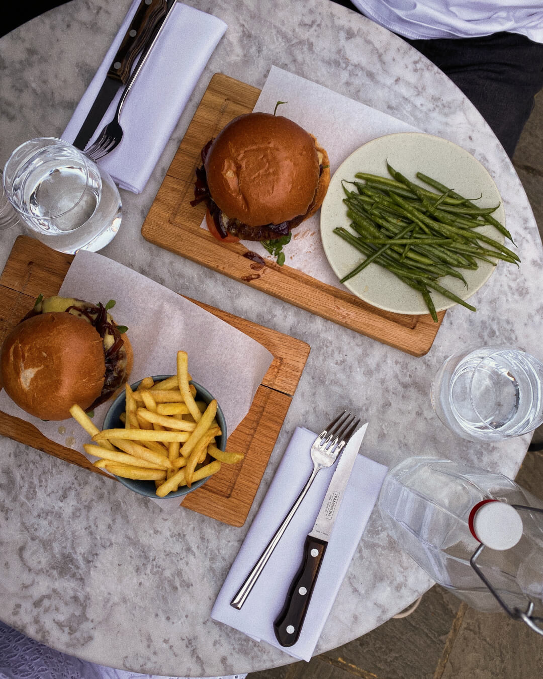 Dinner outside in the summer