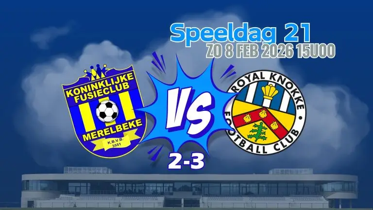 Late owngoal in slot van de wedstrijd velt hard verdict na best wel goede wedstrijd tegen R. Knokke FC (2-3)