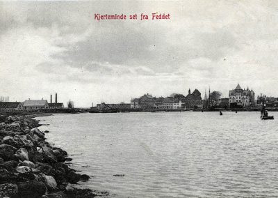 Postkort Kerteminde havnen set fra Feddet