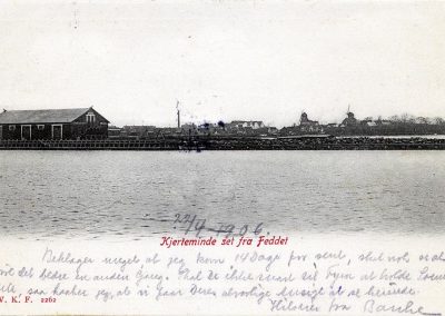 Postkort Kerteminde havnen set fra feddet