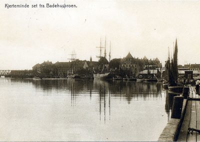 Postkort Kerteminde havnen set fra badebroen