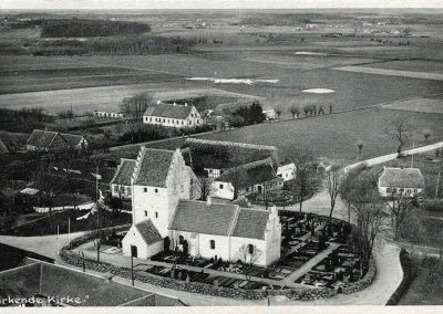 Birkende kirke - Gammelt postkort Kerteminde Kommune- Karsten Holm Jensen samling