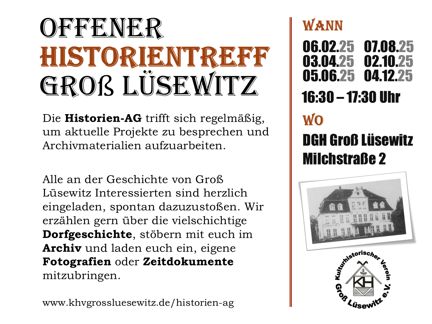 Du betrachtest gerade Offener Historientreff Groß Lüsewitz
