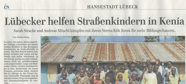 Luebecker Nachrichten: LÃ¼becker helfen StraÃŸenkindern in Kenia