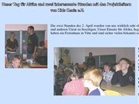 Mai 2009 Unser Tag fÃ¼r Afrika und zwei interessante Stunden mit den Projektleitern von KIDS Kenia e.V. - Regionale Schule mit Grundschule Hiddensee