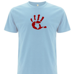 Produktbild Shirt Men unisex AQUA mit dunkelroter Hand
