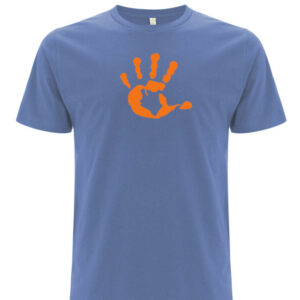 Produktbild Shirt Men unisex FADED DENIM mit oranger Hand