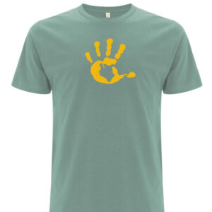 Produktbild Shirt unisex SAGE mit senfgelber Hand