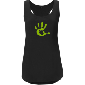 Produktbild TankTop schwarz mit apfelgrüner Hand