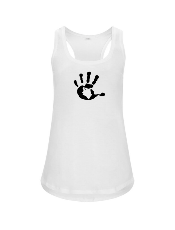 Produktbild TankTop weiß mit schwarzer Hand