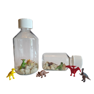 Speelflesje met vulling - Dinosaurus