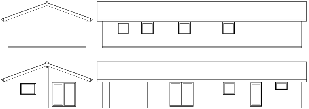 Facader: Moderne 110 kvm med overdækket, fire værelser og entre i facade