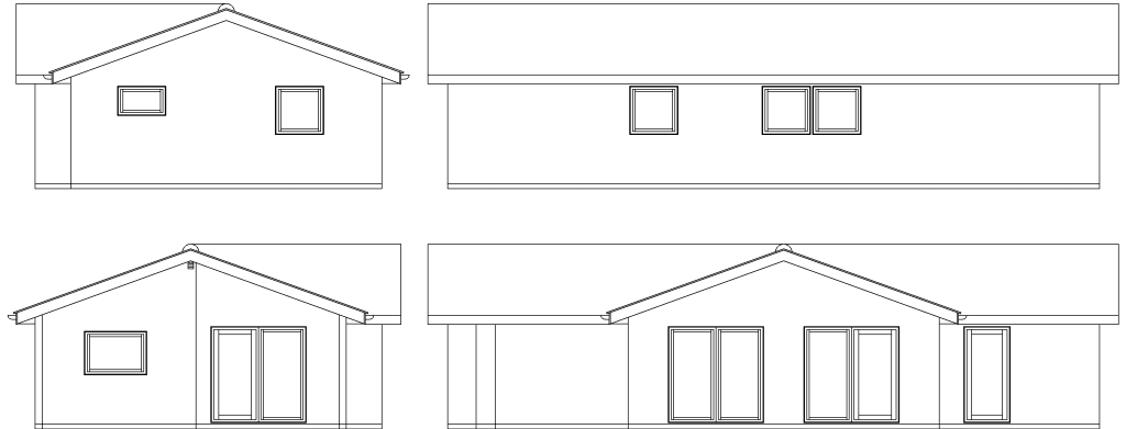 Facader: Moderne 95 kvm med overdækket, tre værelser og entre i facade.