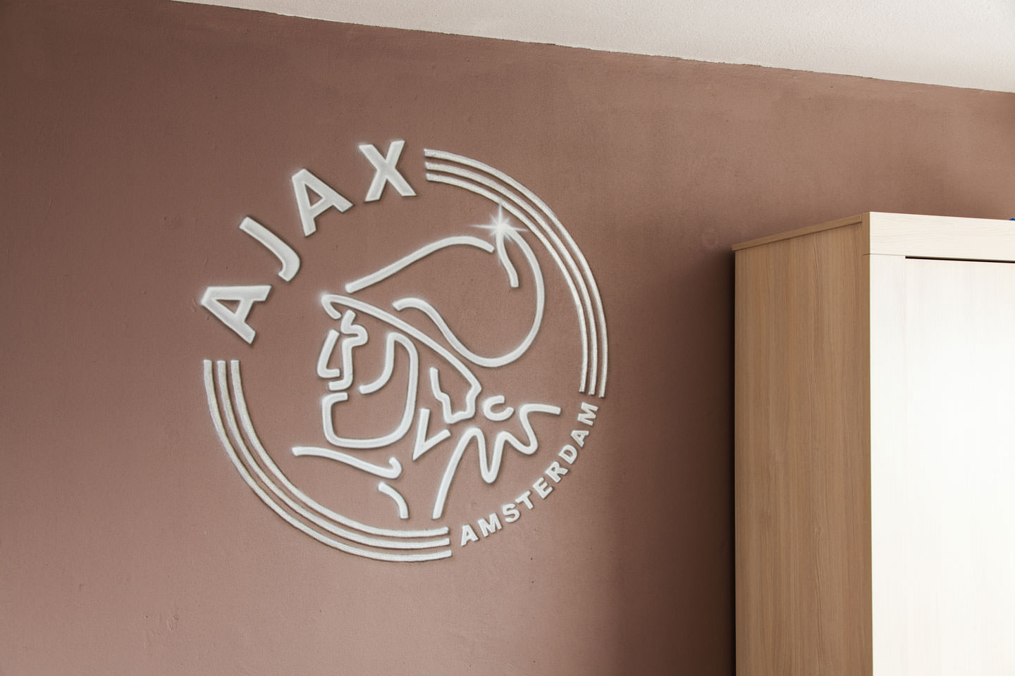 Ajex logo muurschildering