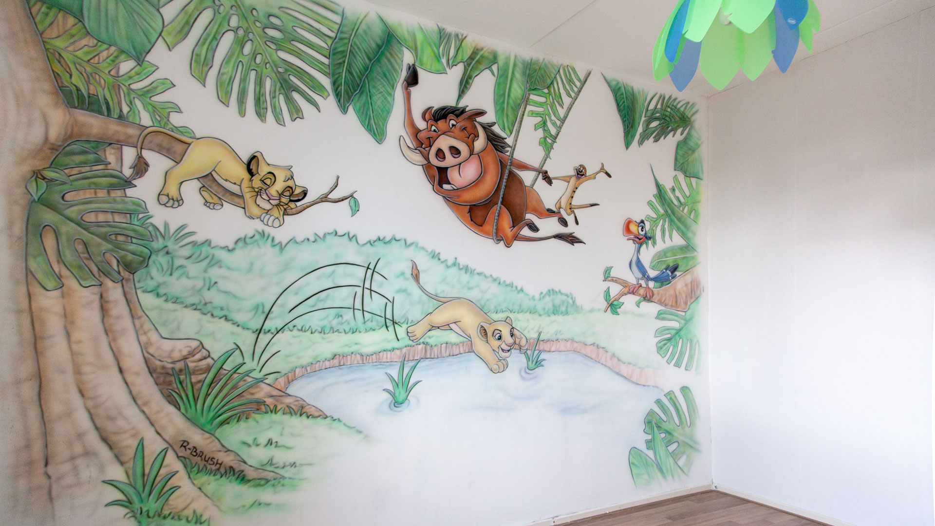 Lion king jungle muurschildering kinderkamer