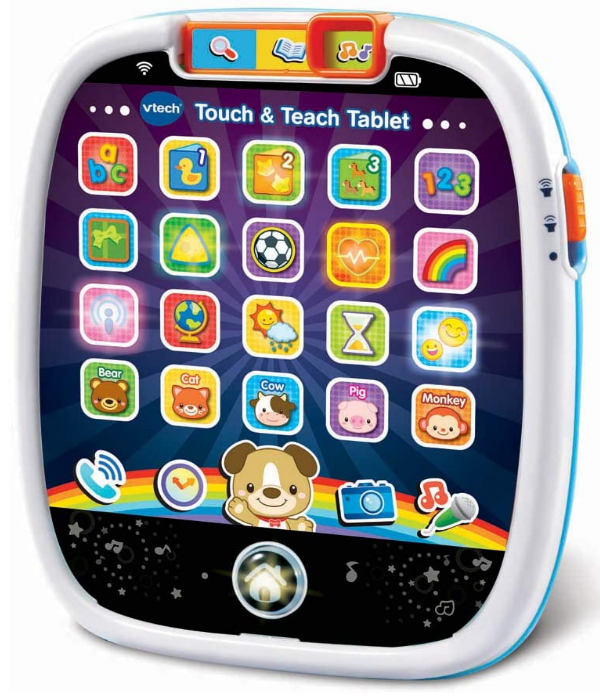 Touch & Teach Tablet von Vtech, Kindertablet, ab 12 Monate, bunte Tasten, Figuren und Formen, Melodien und Sound