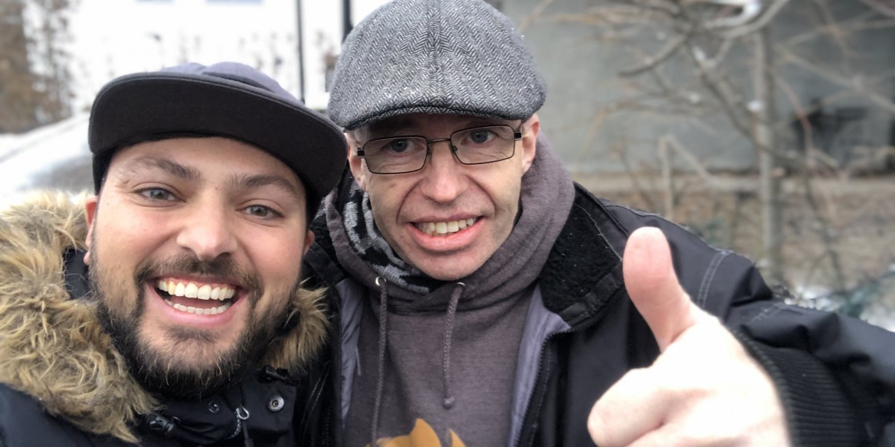 Levi Jensen og Daniel Haddal på gaten Mars 2019