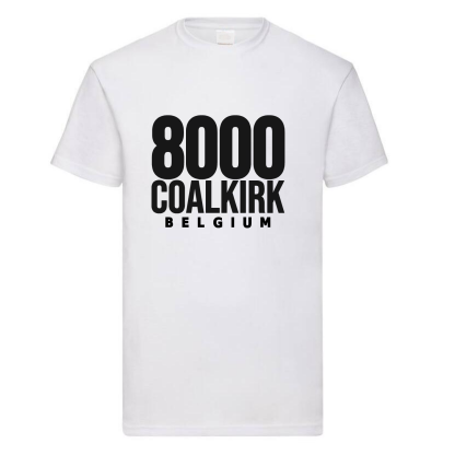 TSHIRT BLACK ON WHITE 8000 COALKIRK