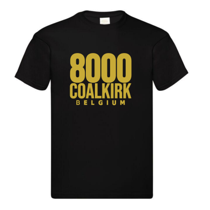 TSHIRT GOLD ON BLACK 8000 COALKIRK