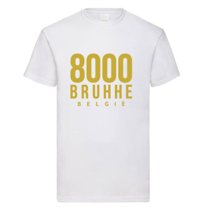 TSHIRT GOLD ON WHITE 8000 BRUHHE