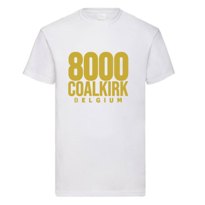 TSHIRT GOLD ON WHITE 8000 COALKIRK