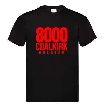 TSHIRT RED ON BLACK 8000 COALKIRK