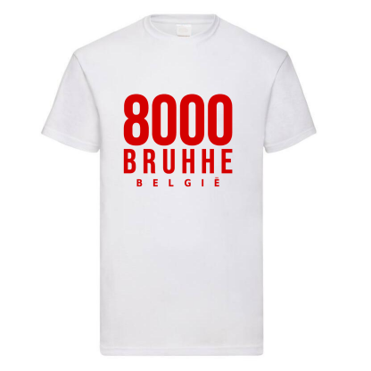 TSHIRT RED ON WHITE 8000 BRUHHE