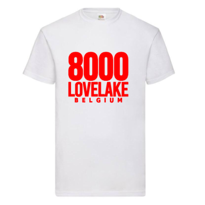 TSHIRT RED ON WHITE 8000 LOVELAKE