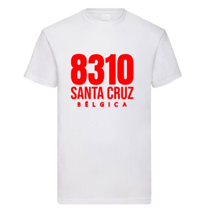 TSHIRT RED ON WHITE 8310 SANTA CRUZ 1