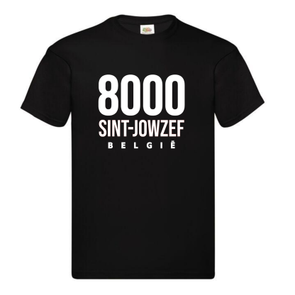 TSHIRT WHITE ON BLACK 8000 SINT JOWZEF