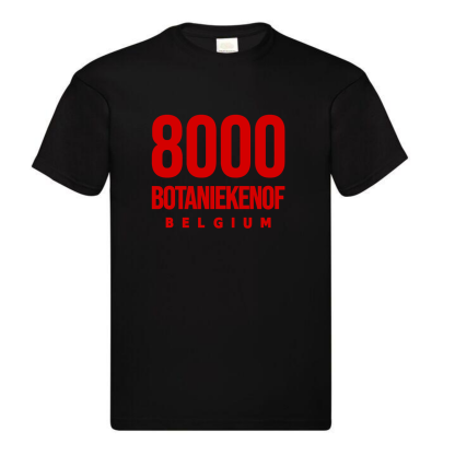NEIGHBOURHOODIES TSHIRT RED ON BLACK 8000 BOTANIEKENOF