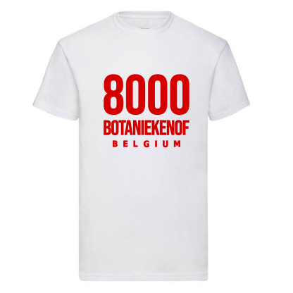 NEIGHBOURHOODIES TSHIRT RED ON WHITE 8000 BOTANIEKENOF