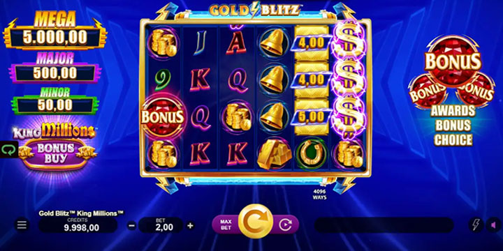 Overview of the Gold Blitz King Millions Slot Game