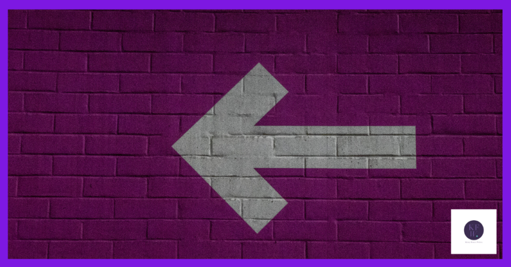 Are we pivoting? White arrow on purple background.