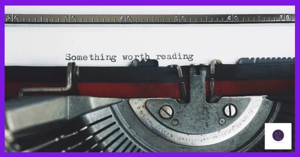 Typewriter with writing saying 'something worth reading'